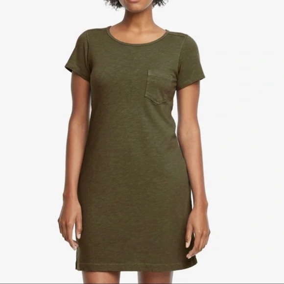 American Giant Dresses & Skirts - American Giant • premium t-shirt dress supima cotton mini green knit pocket